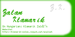 zalan klamarik business card